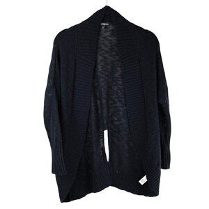 Express Womens Black Open Front Long Cardigan Sweater Small Petite